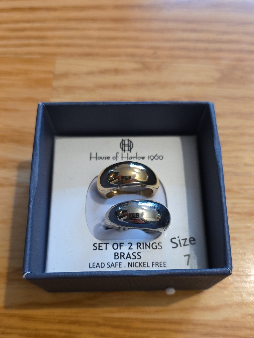 House of Harlow 1960 Gold and Silver Dome Ring Duo